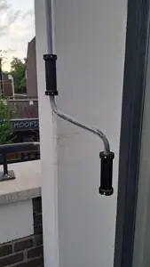 Handles for awning pivot rod.