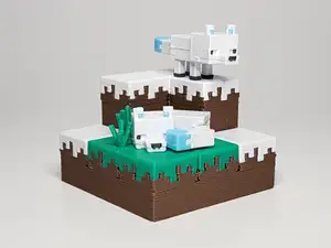 Minecraft-inspired Fox Mini Figure Kit Card/ Keychain
