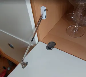 Habitat drop down drawer shelf strap guide