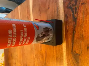 Gridfinity spray can holder with straw hole