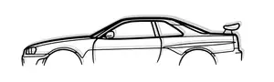 Nissan GTR R34 Silhouette Wall Art