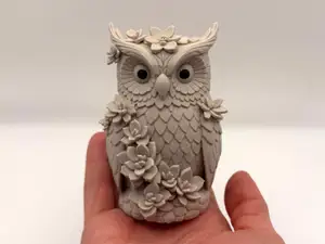 Flower Owl Figurine