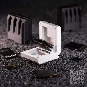 Geared SD Card Case with Snap-fit Hinge and Magnets
