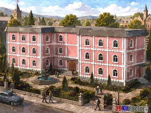 HO Scale 3 Story municipal or multifamily Building – 3D Printable Model by 3D Kit Factory