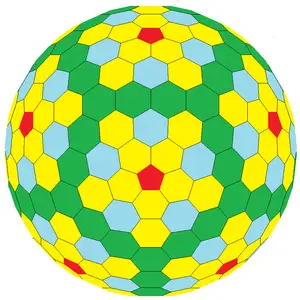 Geodesic Goldberg Icosahedral Polyhedron (3,3)