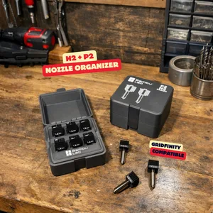 BAMBULAB P2 + H2 SERIES HOTEND BOX / NOZZLE BOX / PRINTER ACCESSORIES / ORGANIZER / GRIDFINITY