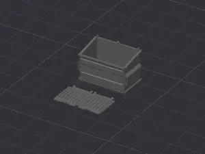 HO 1:87 Scale - Garbage Trash Dumpster w/ Lid