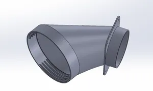A/C hose to wall ventilation hole angled adapter (150 mm -> 100 mm)