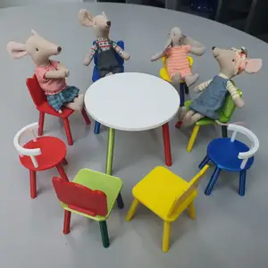 Table and chair for doll