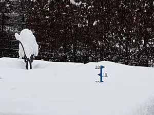 Snow depth meter for moderate snowfall