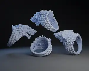 Direwolf Ring Game of Thrones.