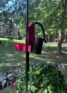 Bird feeder add-on for for Dual Shepherd's Hook Ring Camera Mounting bracket
