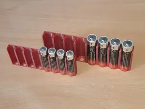 minimalistic quick battery holder for 2/3/4/6/8/12 AA/AAA cells (e.g. attach to cabinet door; vase mode)