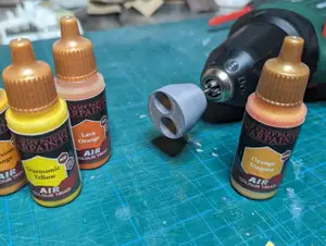 Drill mounted miniature paint mixer