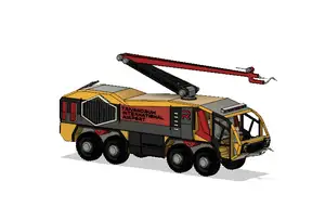Yellow Airport Fire Truck Engine 8X8 with Movements