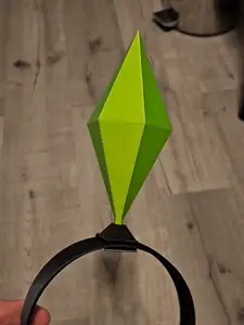 Sims plumbob headband clip. Lightweight, sturdy and easy to print.