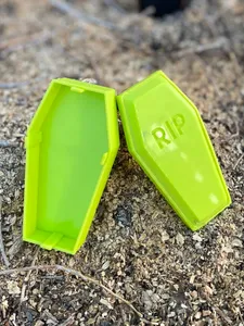 Coffin - 4 snap lid - RIP text