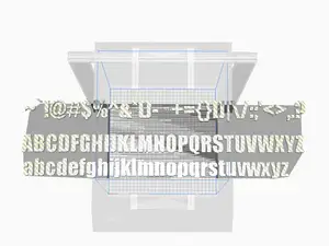 A full set of 3D letters and characters in Impact Font