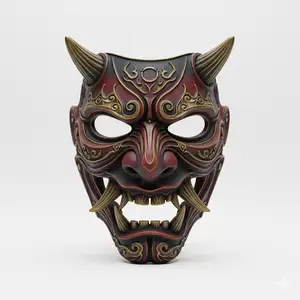 Infernal Oni Samurai, mask, cosplay, wearable, costume, face, helmet