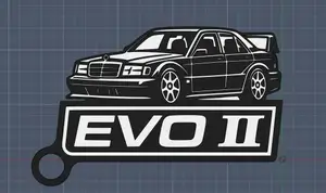 Mercedes 190E EVO II Keychain – DTM Legend Edition (Flat Vector Style)
