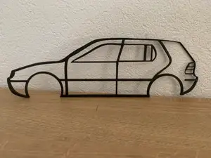 VW Golf 4 / lV Silhouette Wallart
