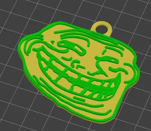 Troll face keychain - Meme