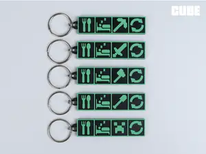 Eat Sleep MINECRAFT Repeat Keychain