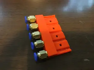 Prusa MK3 MMU2 rear PTFE tube holder with 6mm threads for push locks