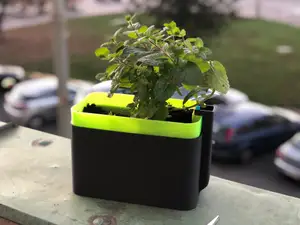 Self-watering rectangular planter (with optional labels)
