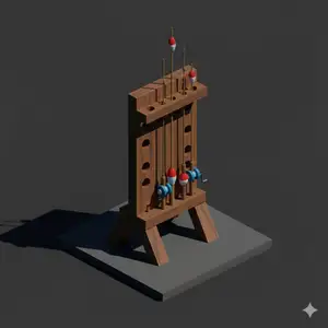 Low Poly Fishing Rod Stand