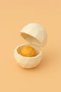 Low poly toy egg with yolk