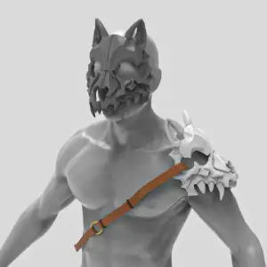 3D Printable DOG WOLF skull Mask for Cosplay & Halloween