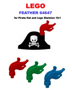 LEGO FEATHER 64647 for Pirate Hat and Lego Skeleton 10:1