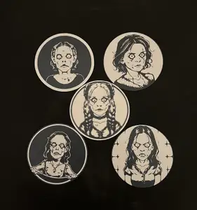 Zombie girls coasters for halloween