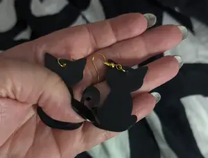 Black Cat Earring