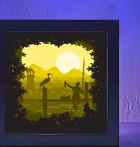 Fishing Seaside light box
