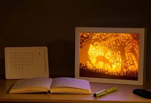 Old Deer And Girl light box lightbox