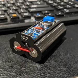 1S2P 18650 Vase Mode Holder With TP4056 & MT3608 Boards Slot