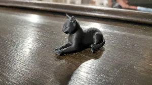 Modern Black Cat Figurine Lying Down