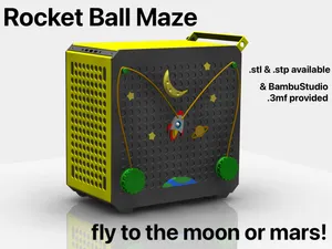 Rocket Ball Maze Game for CoolerMaster Qube 500 sidepanel