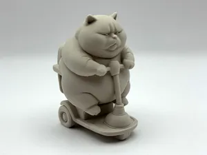 Chonky Cat on a Scooter