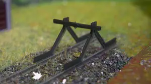 HO railway track end