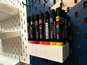 Posca PC-1M 21 Marker Holder (with and w/o Ikea Skadis Hooks)