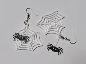 Halloween Dangling Spider Web Earrings
