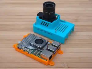 Raspberry Pi5 & Angled mount for Raspberry Pi GS or HD camera and AI HAT