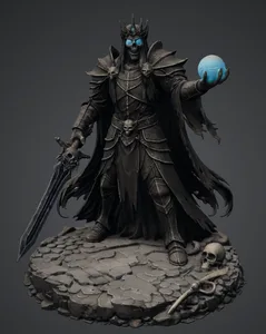 Vhorlath Realms – Undead – Lich King, Lord of the Black Frost (Dark Fantasy 3D Printable Miniature STL)
