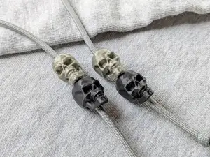 Low Poly Skull Drawstring Beads