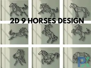 2D 9 horses design