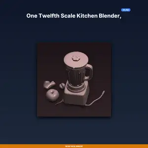 One Twelfth Scale Kitchen Blender, Glass Jar Style, Dollhouse - 3D Printable STL File