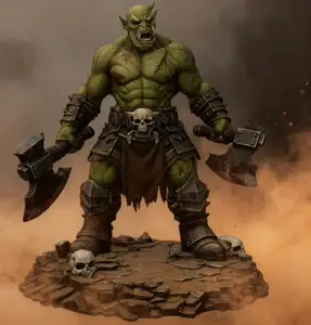 Bloodbound Realms – Orc – Berserker Warlord, Champion of the Blood Horde (Dark Fantasy 3D Printable Miniature STL)